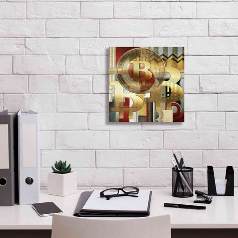 Image of 'Bitcoin Deco Seven' by Steve Hunziker Giclee Canvas Wall Art,12 x 12