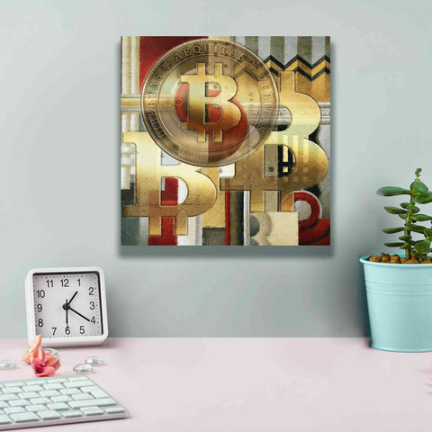 Image of 'Bitcoin Deco Seven' by Steve Hunziker Giclee Canvas Wall Art,12 x 12