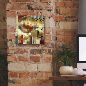 'Bitcoin Deco Seven' by Steve Hunziker Giclee Canvas Wall Art,12 x 12