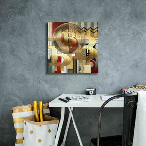 'Bitcoin Deco Seven' by Steve Hunziker Giclee Canvas Wall Art,18 x 18