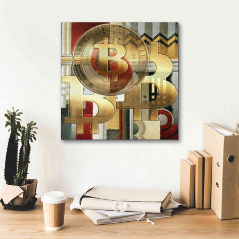 Image of 'Bitcoin Deco Seven' by Steve Hunziker Giclee Canvas Wall Art,18 x 18