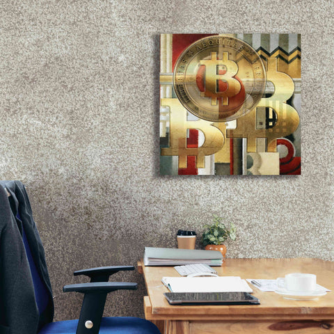 Image of 'Bitcoin Deco Seven' by Steve Hunziker Giclee Canvas Wall Art,26 x 26