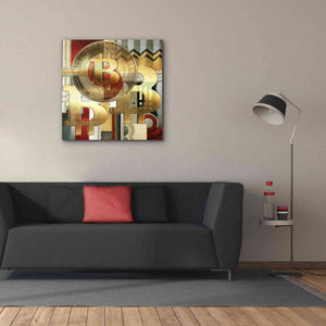 'Bitcoin Deco Seven' by Steve Hunziker Giclee Canvas Wall Art,37 x 37