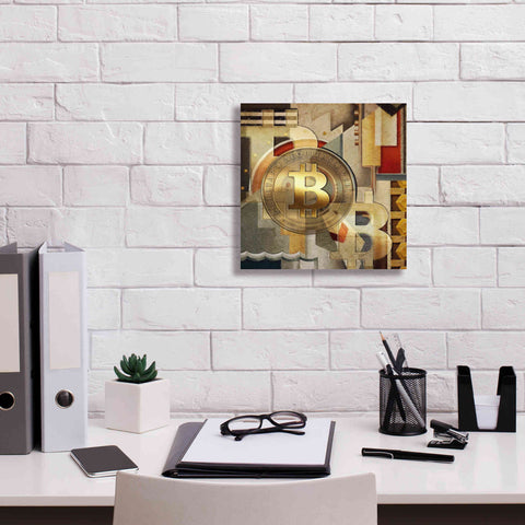 Image of 'Bitcoin Deco Six' by Steve Hunziker Giclee Canvas Wall Art,12 x 12