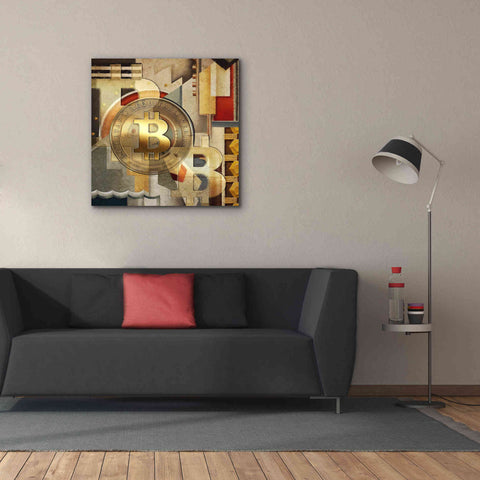 Image of 'Bitcoin Deco Six' by Steve Hunziker Giclee Canvas Wall Art,37 x 37