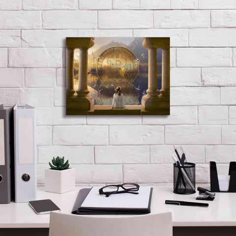 Image of 'Bitcoin Deco Three' by Steve Hunziker Giclee Canvas Wall Art,16 x 12
