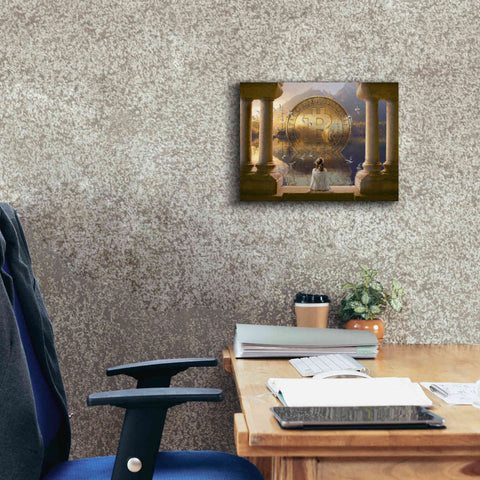 Image of 'Bitcoin Deco Three' by Steve Hunziker Giclee Canvas Wall Art,16 x 12