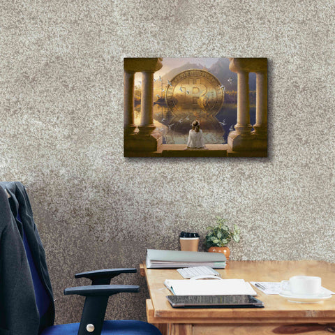 Image of 'Bitcoin Deco Three' by Steve Hunziker Giclee Canvas Wall Art,26 x 18