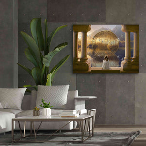 'Bitcoin Deco Three' by Steve Hunziker Giclee Canvas Wall Art,54 x 40