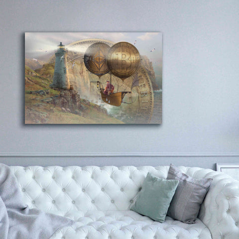 Image of 'Bitcoin Deco Two' by Steve Hunziker Giclee Canvas Wall Art,60 x 40