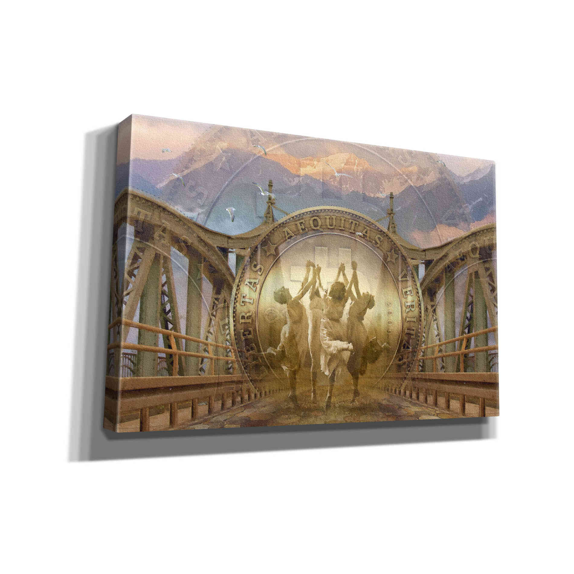 'Bitcoin Deco One' by Steve Hunziker Giclee Canvas Wall Art