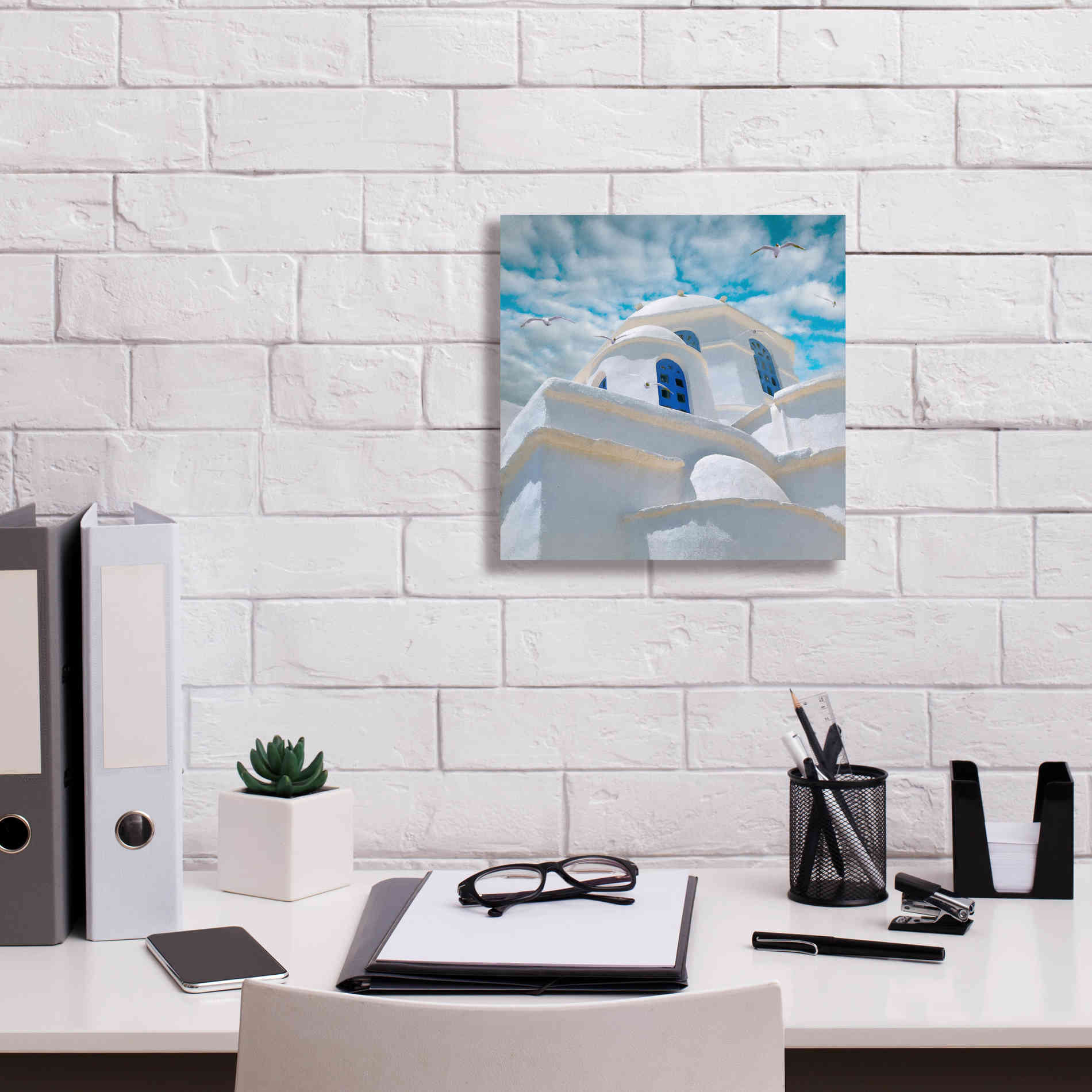 'Grecianblue Three' by Steve Hunziker Giclee Canvas Wall Art,12 x 12
