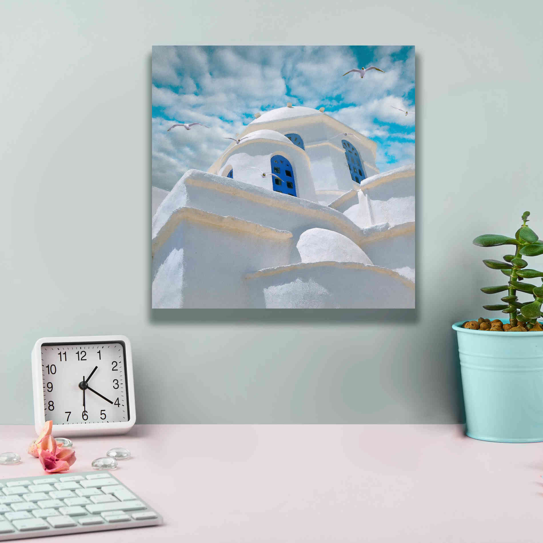 'Grecianblue Three' by Steve Hunziker Giclee Canvas Wall Art,12 x 12