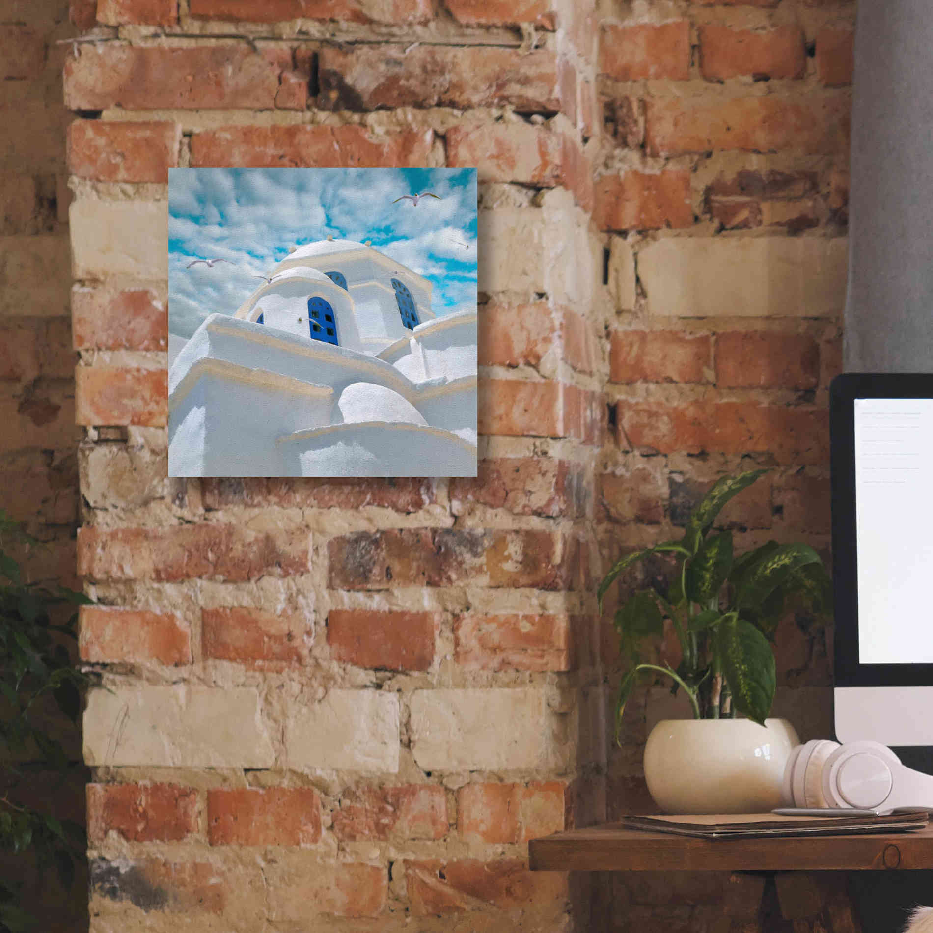 'Grecianblue Three' by Steve Hunziker Giclee Canvas Wall Art,12 x 12