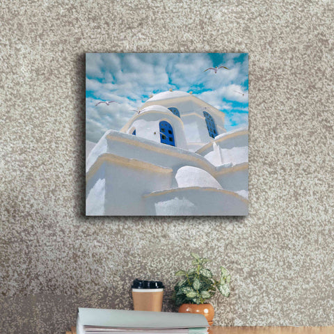 Image of 'Grecianblue Three' by Steve Hunziker Giclee Canvas Wall Art,18 x 18