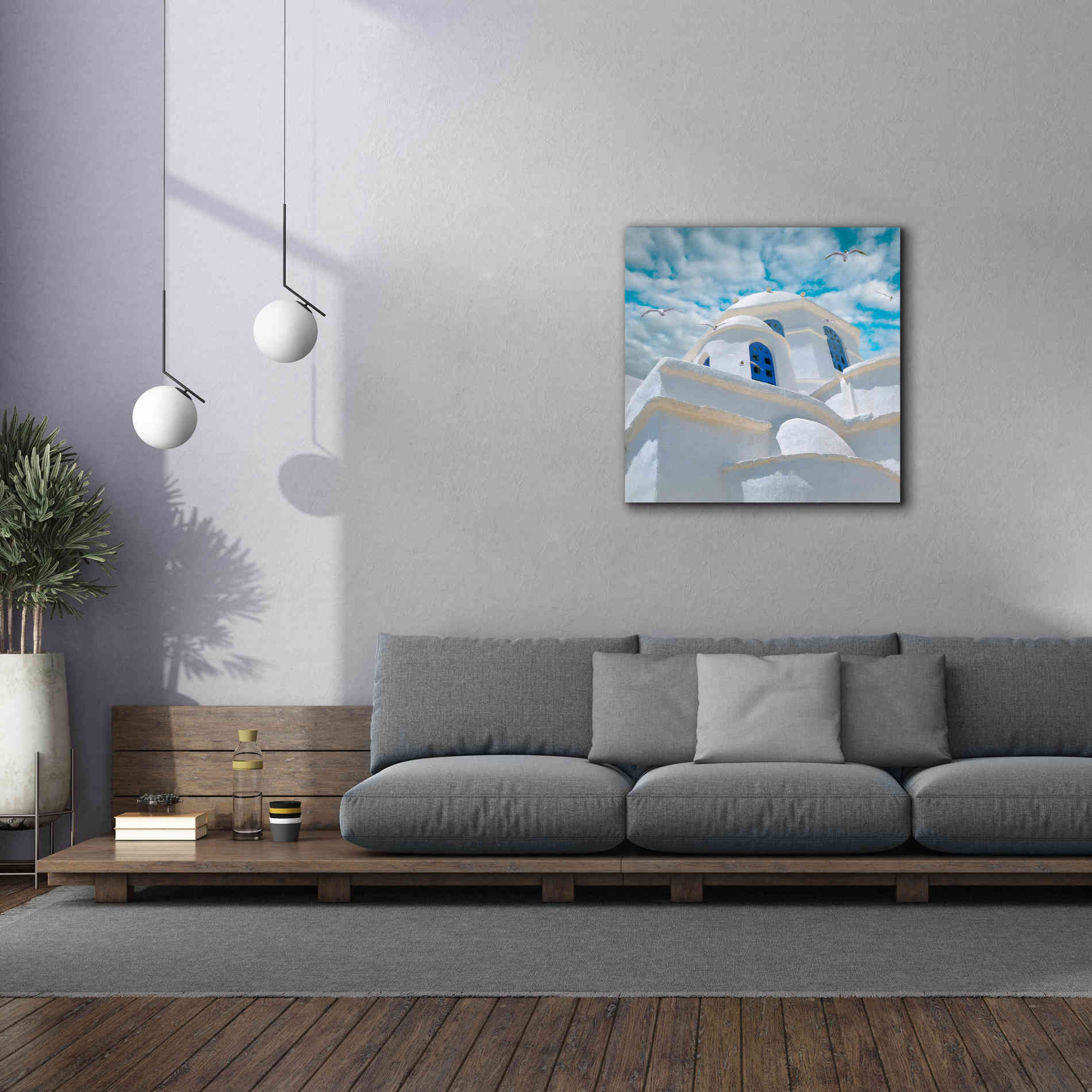 'Grecianblue Three' by Steve Hunziker Giclee Canvas Wall Art,37 x 37