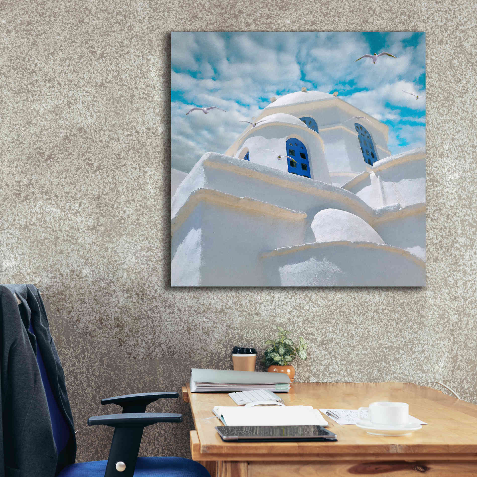 'Grecianblue Three' by Steve Hunziker Giclee Canvas Wall Art,37 x 37
