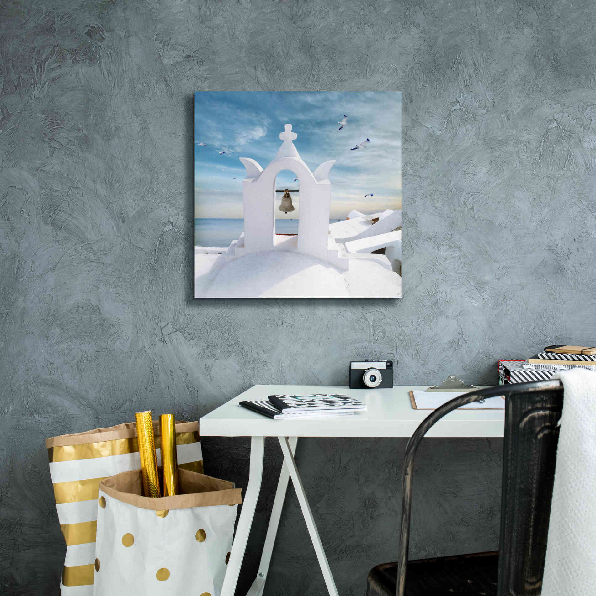 'Grecianblue Two' by Steve Hunziker Giclee Canvas Wall Art,18 x 18