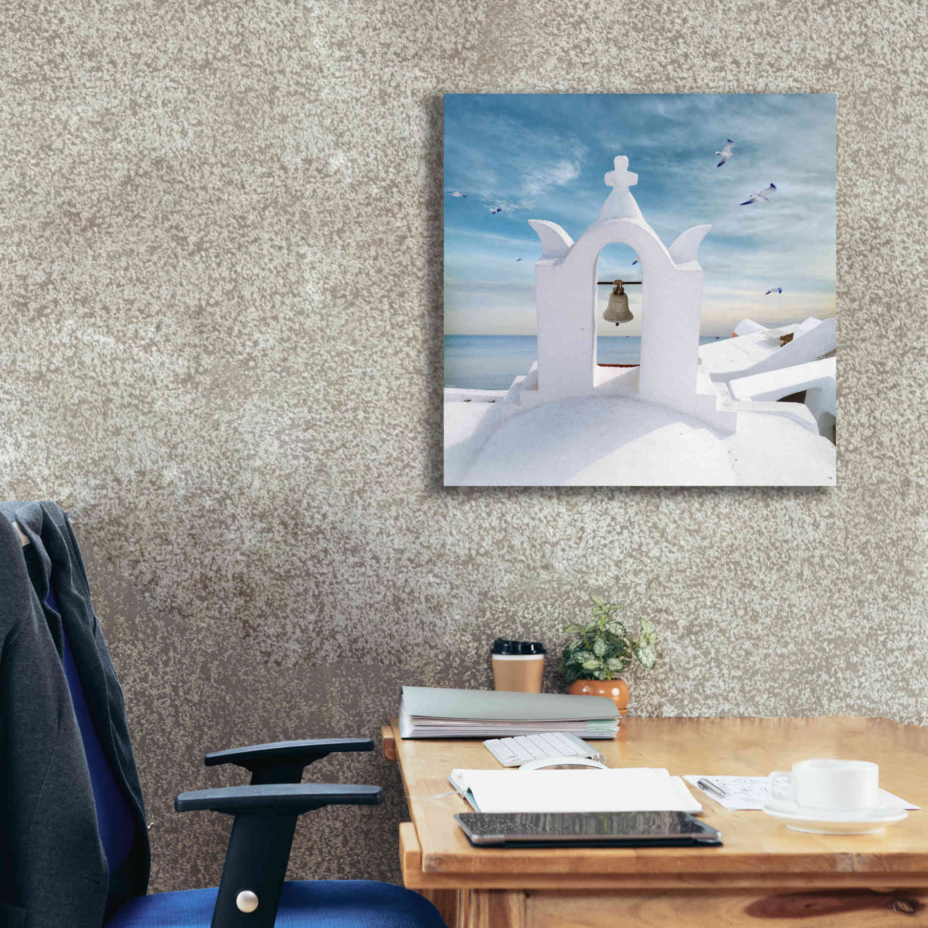 'Grecianblue Two' by Steve Hunziker Giclee Canvas Wall Art,26 x 26