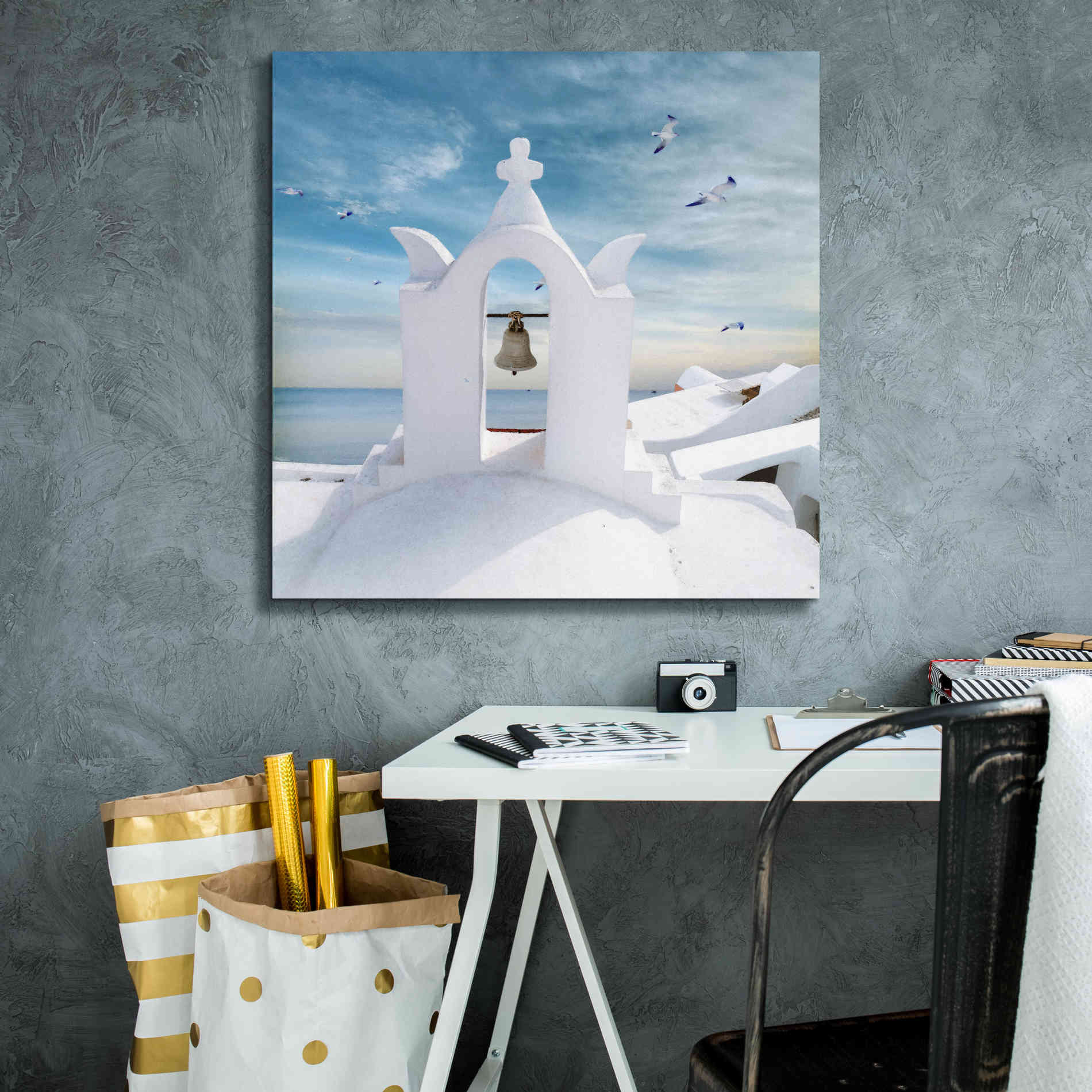 'Grecianblue Two' by Steve Hunziker Giclee Canvas Wall Art,26 x 26