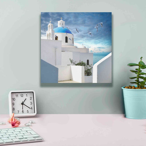 Image of 'Grecianblue One' by Steve Hunziker Giclee Canvas Wall Art,12 x 12