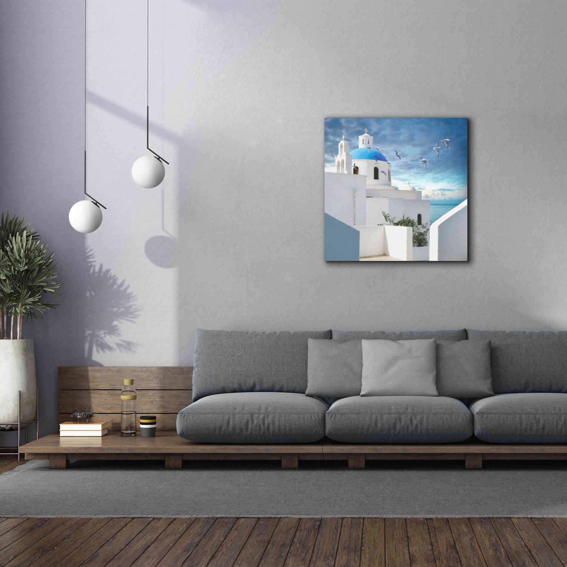 'Grecianblue One' by Steve Hunziker Giclee Canvas Wall Art,37 x 37