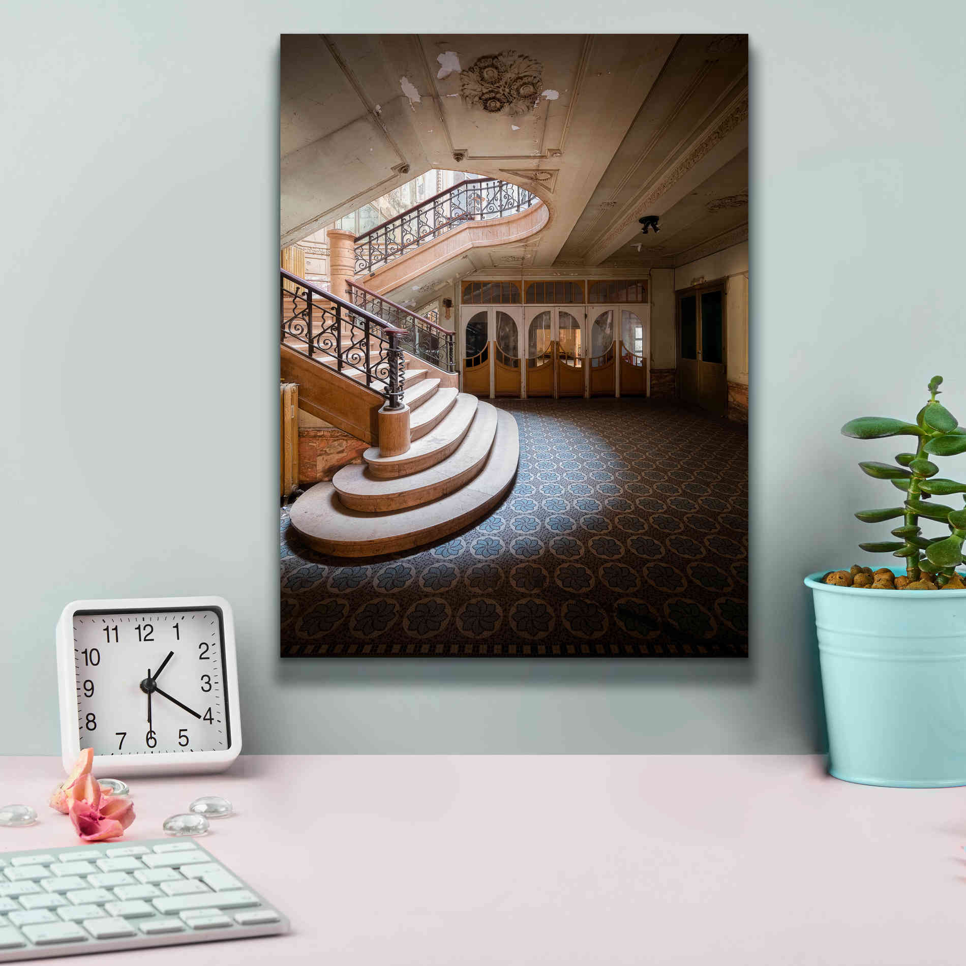 'Stairs From The Side' by Roman Robroek Giclee Canvas Wall Art,12 x 16