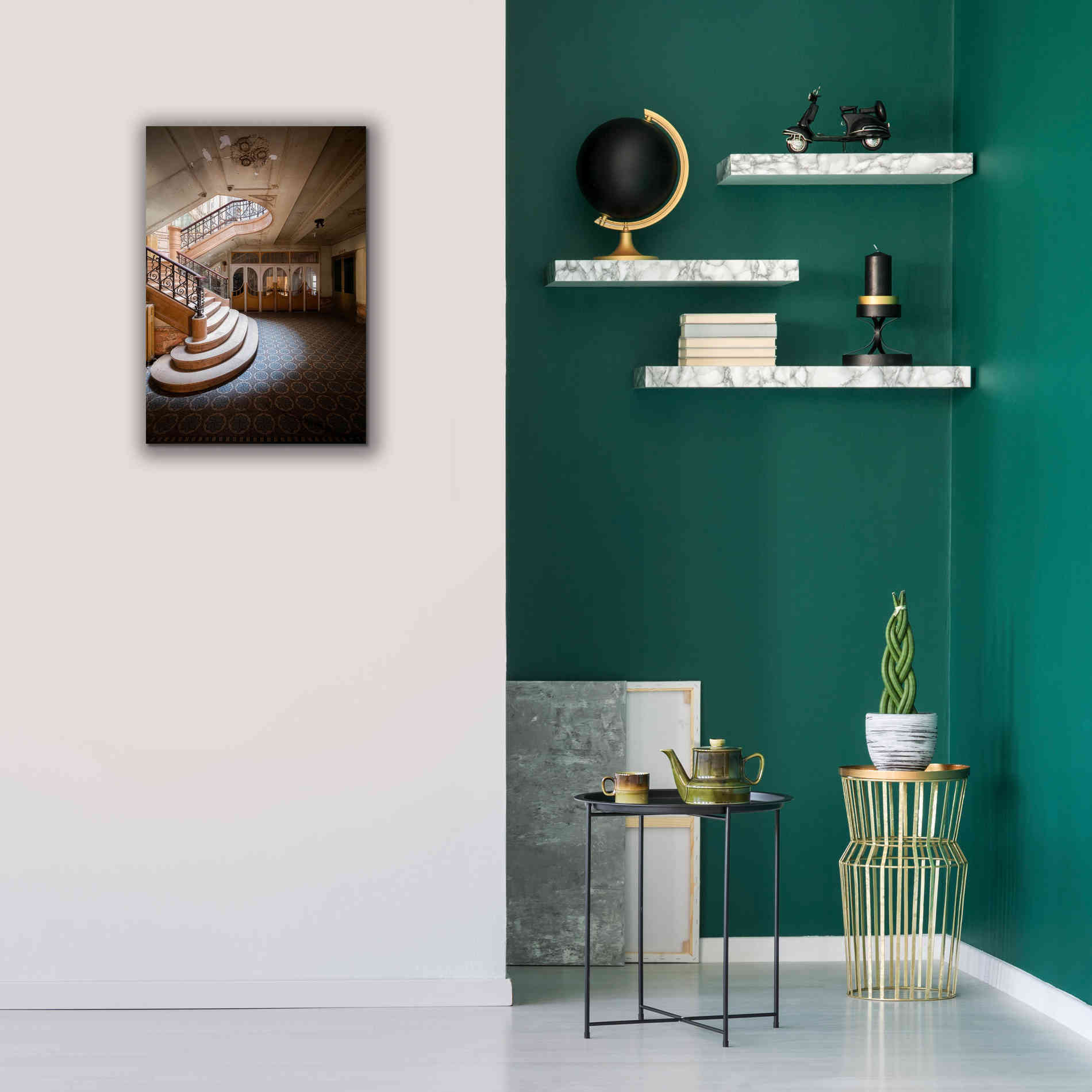 'Stairs From The Side' by Roman Robroek Giclee Canvas Wall Art,18 x 26