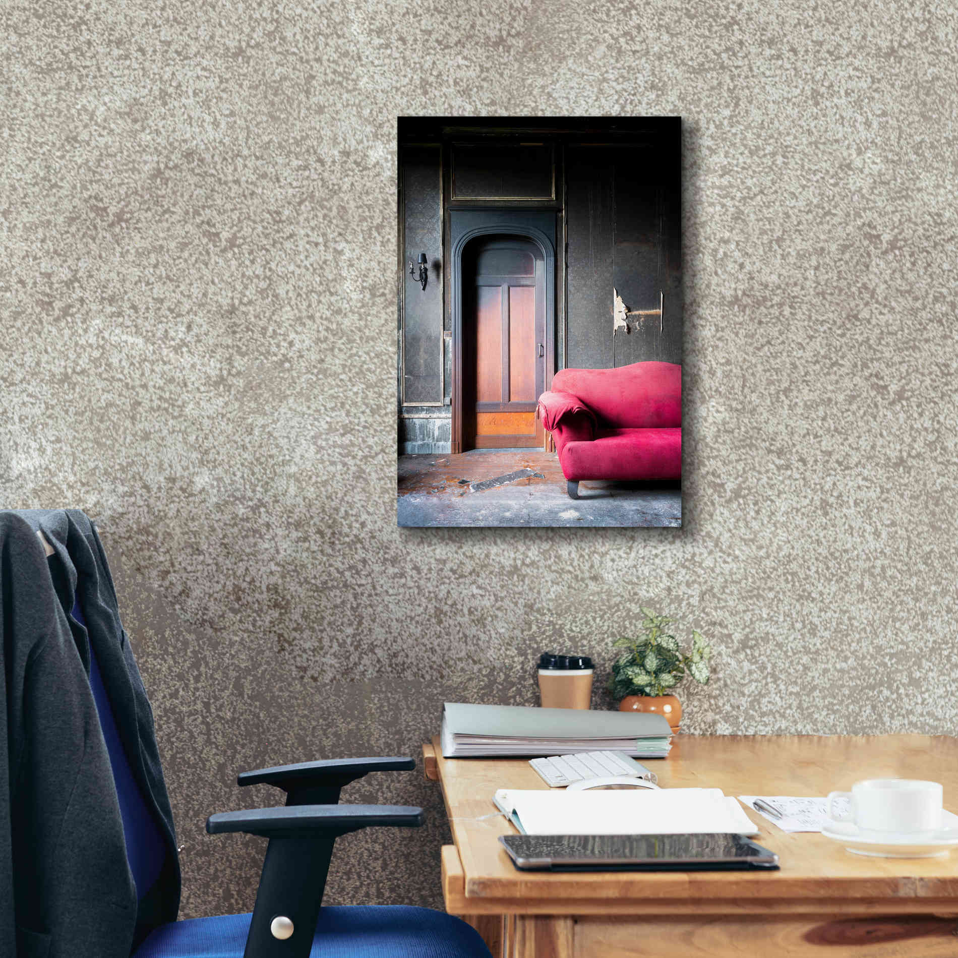 'Burned Bedroom' by Roman Robroek Giclee Canvas Wall Art,18 x 26
