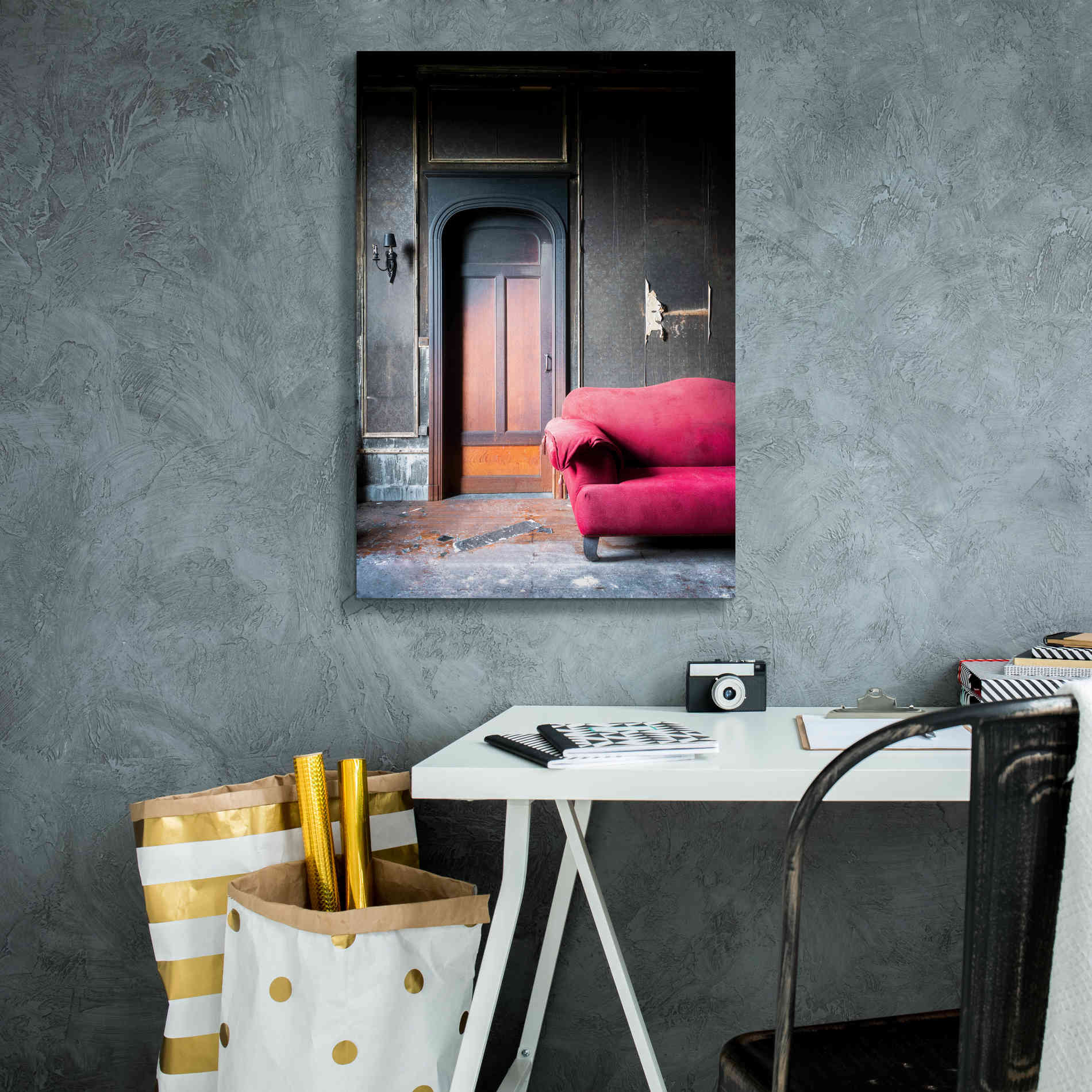 'Burned Bedroom' by Roman Robroek Giclee Canvas Wall Art,18 x 26
