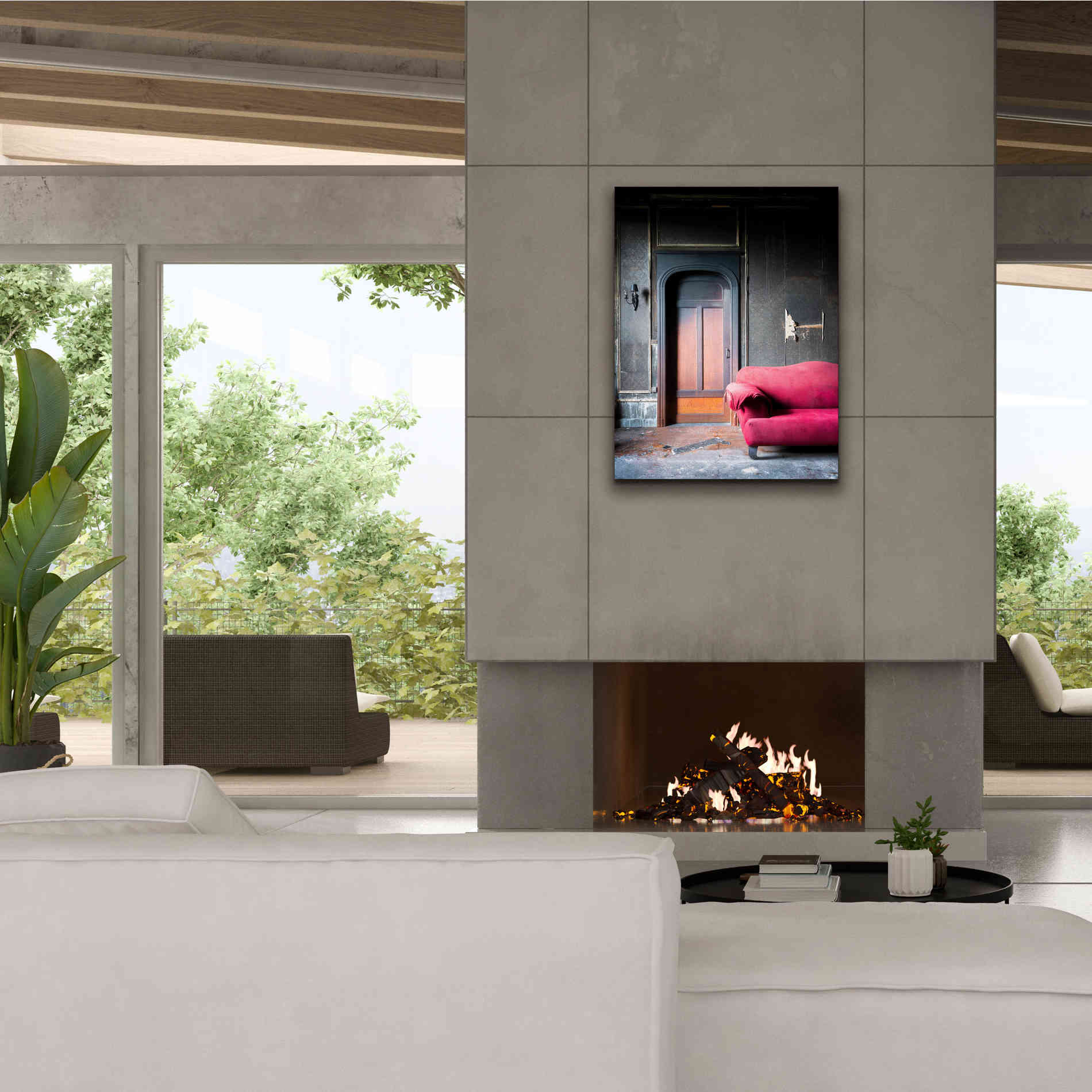 'Burned Bedroom' by Roman Robroek Giclee Canvas Wall Art,26 x 34
