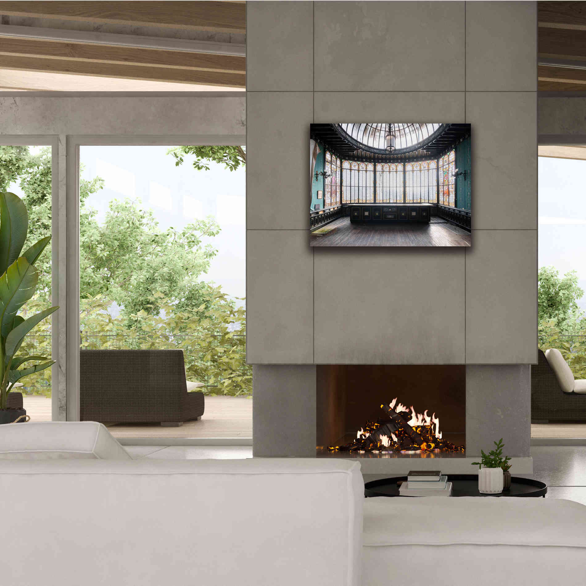 'Winter Garden Square' by Roman Robroek Giclee Canvas Wall Art,34 x 26