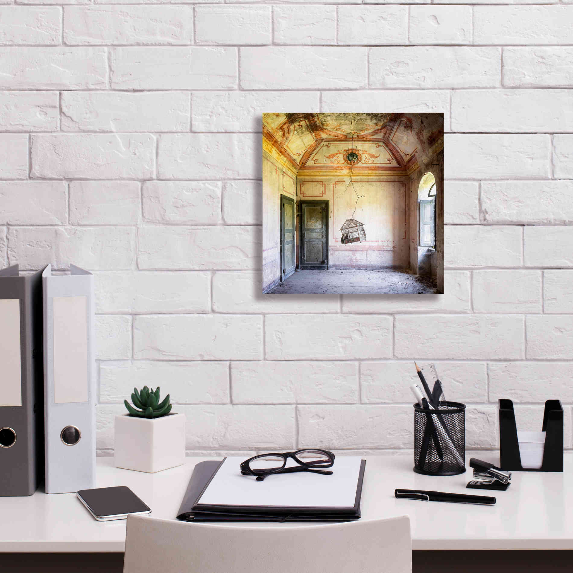 'Bird Cage' by Roman Robroek Giclee Canvas Wall Art,12 x 12