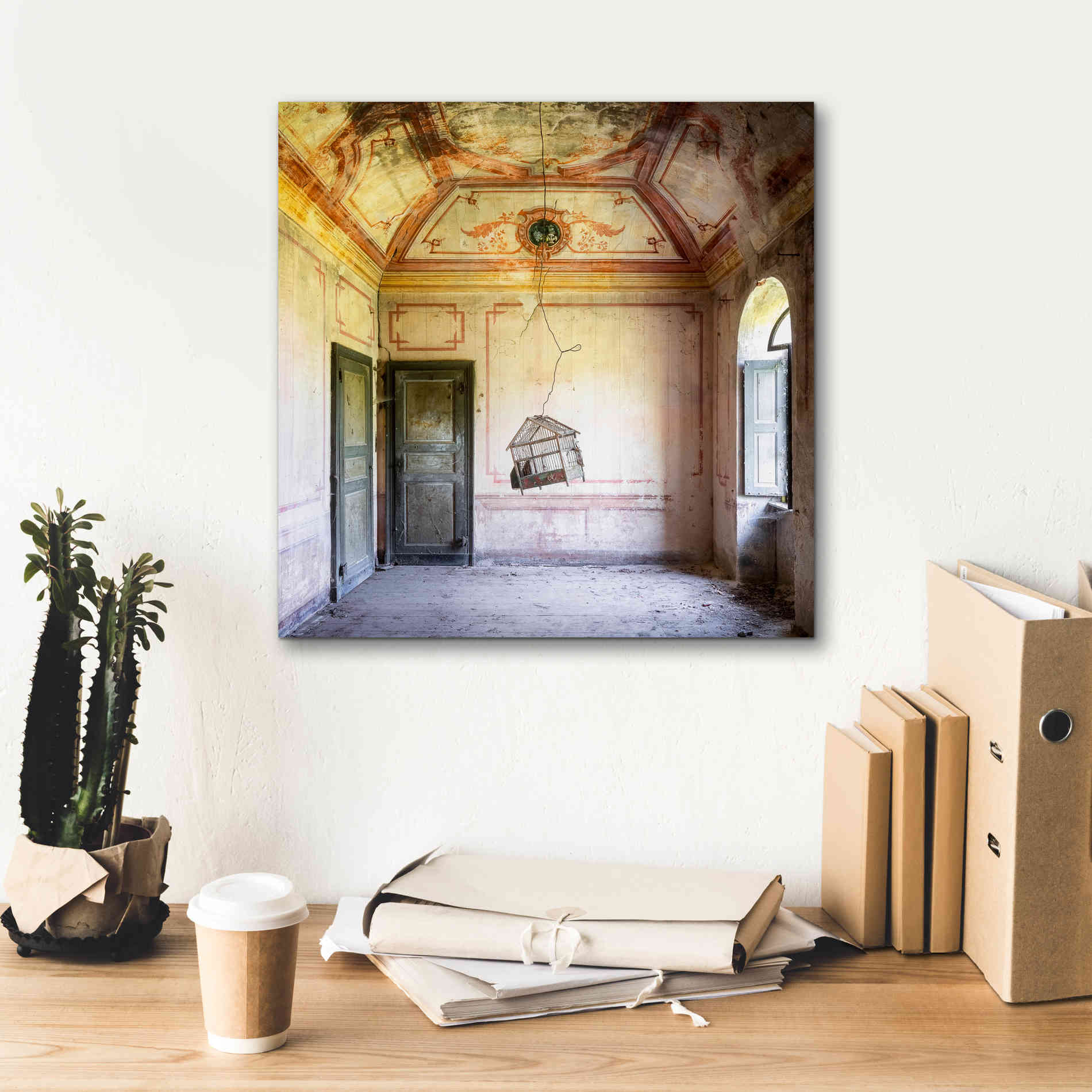 'Bird Cage' by Roman Robroek Giclee Canvas Wall Art,18 x 18