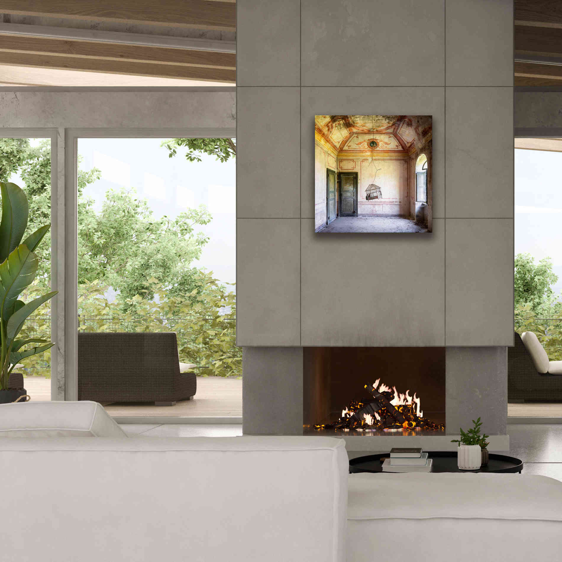 'Bird Cage' by Roman Robroek Giclee Canvas Wall Art,26 x 26