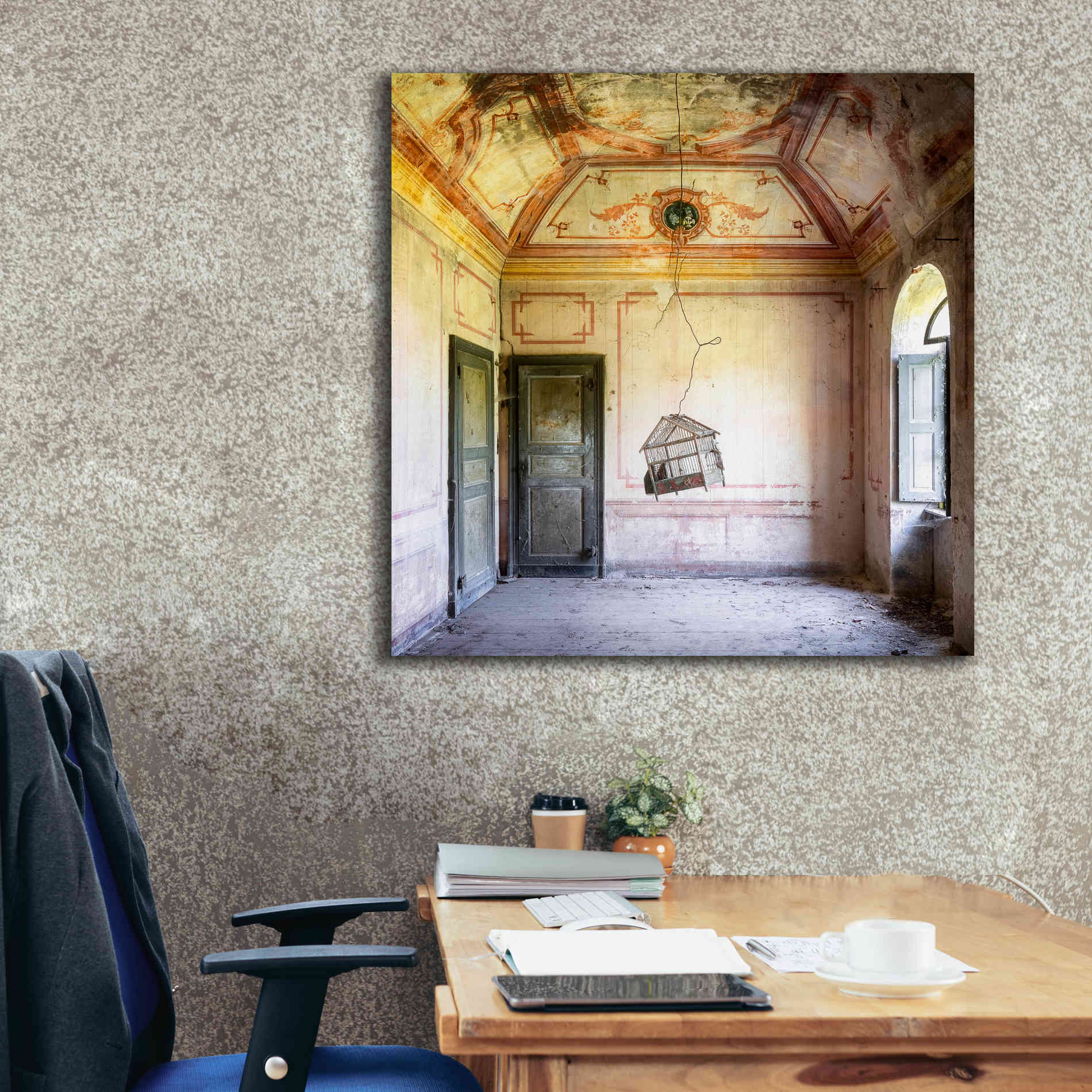 'Bird Cage' by Roman Robroek Giclee Canvas Wall Art,37 x 37