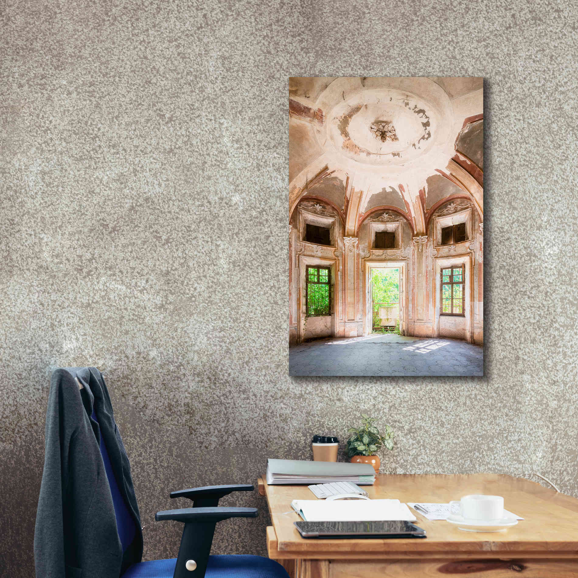 'Concrete Main Entrance' by Roman Robroek Giclee Canvas Wall Art,26 x 40
