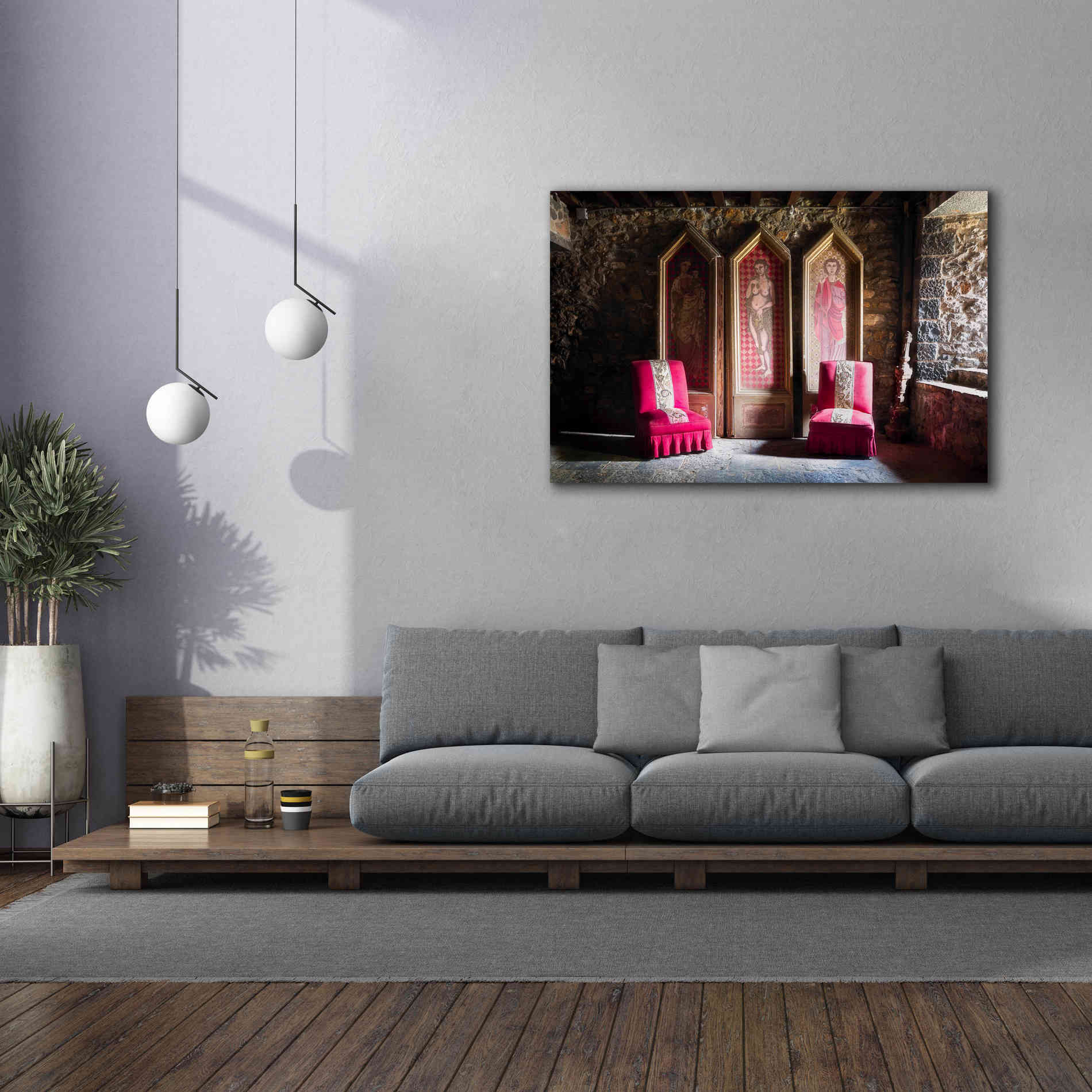 'Colorful Chairs' by Roman Robroek Giclee Canvas Wall Art,60 x 40