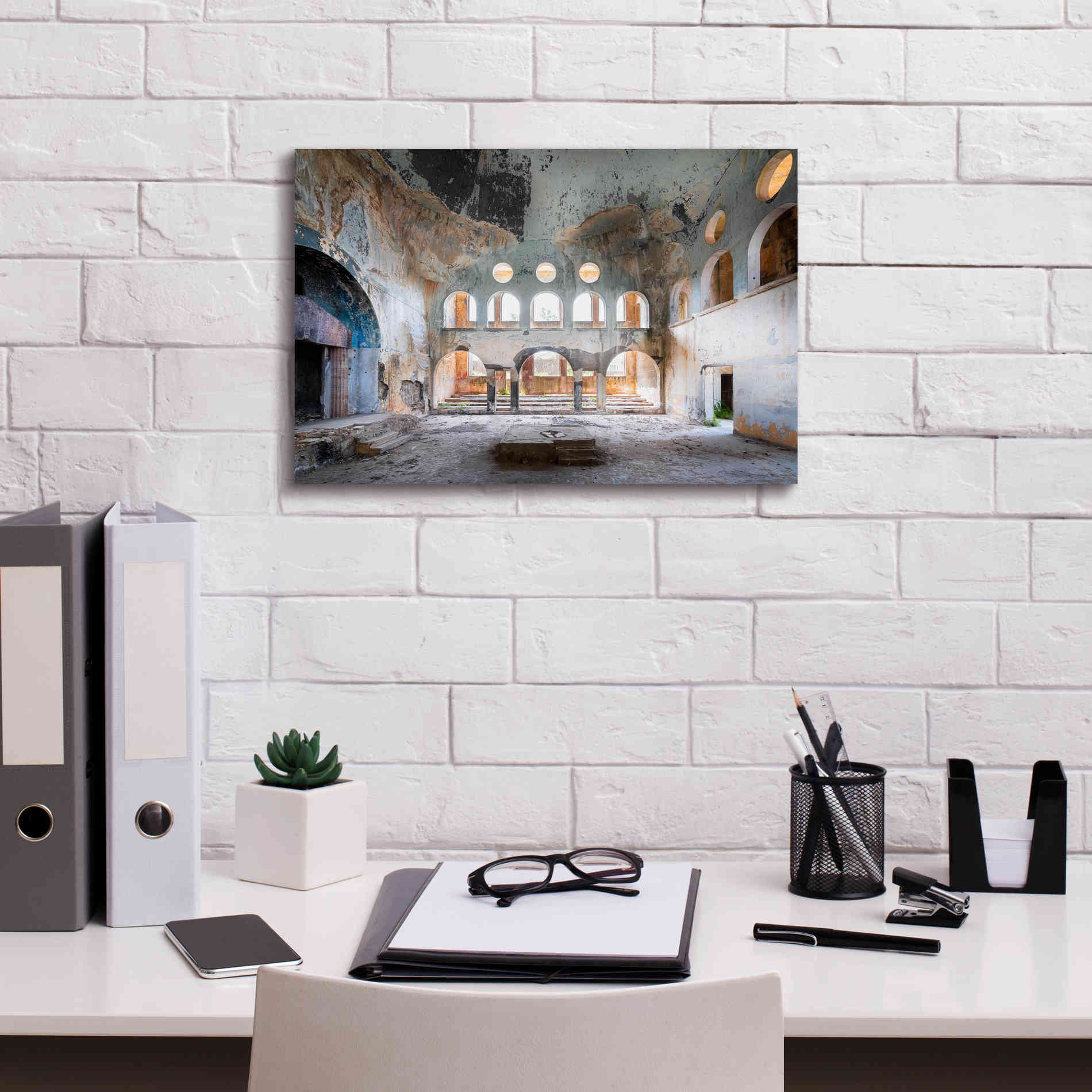'Concrete Synagogue' by Roman Robroek Giclee Canvas Wall Art,18 x 12