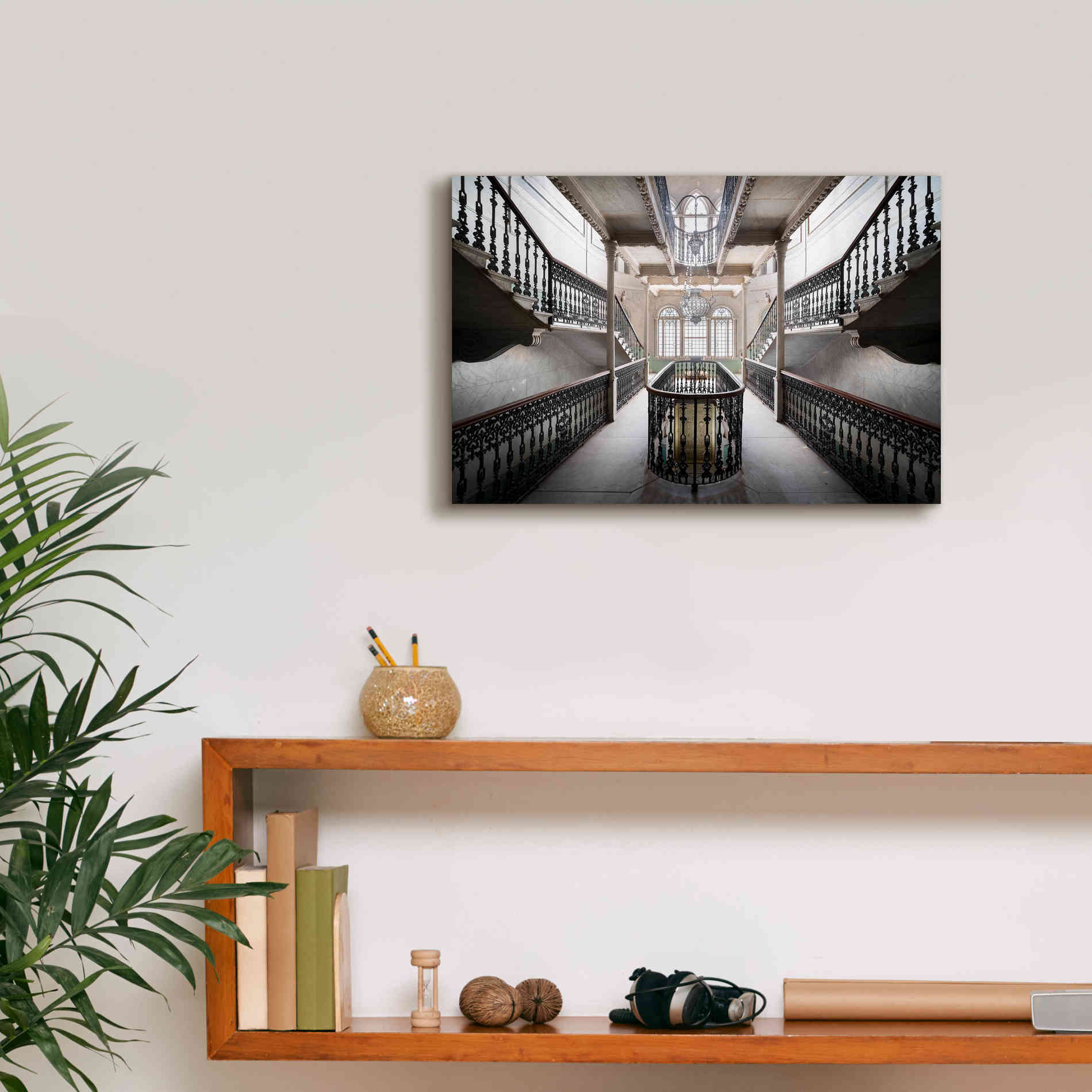 'Elegant Stairs' by Roman Robroek Giclee Canvas Wall Art,18 x 12