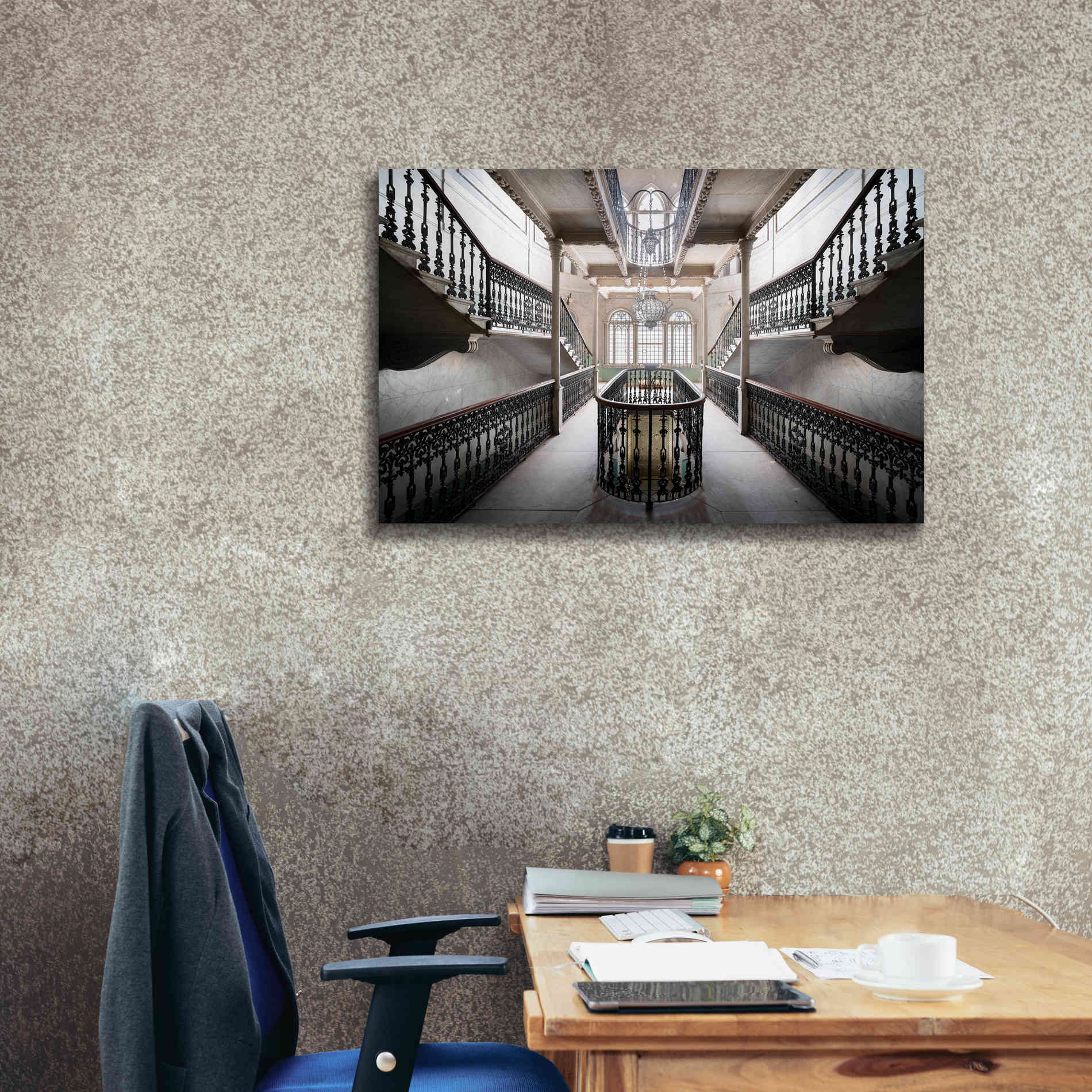 'Elegant Stairs' by Roman Robroek Giclee Canvas Wall Art,40 x 26