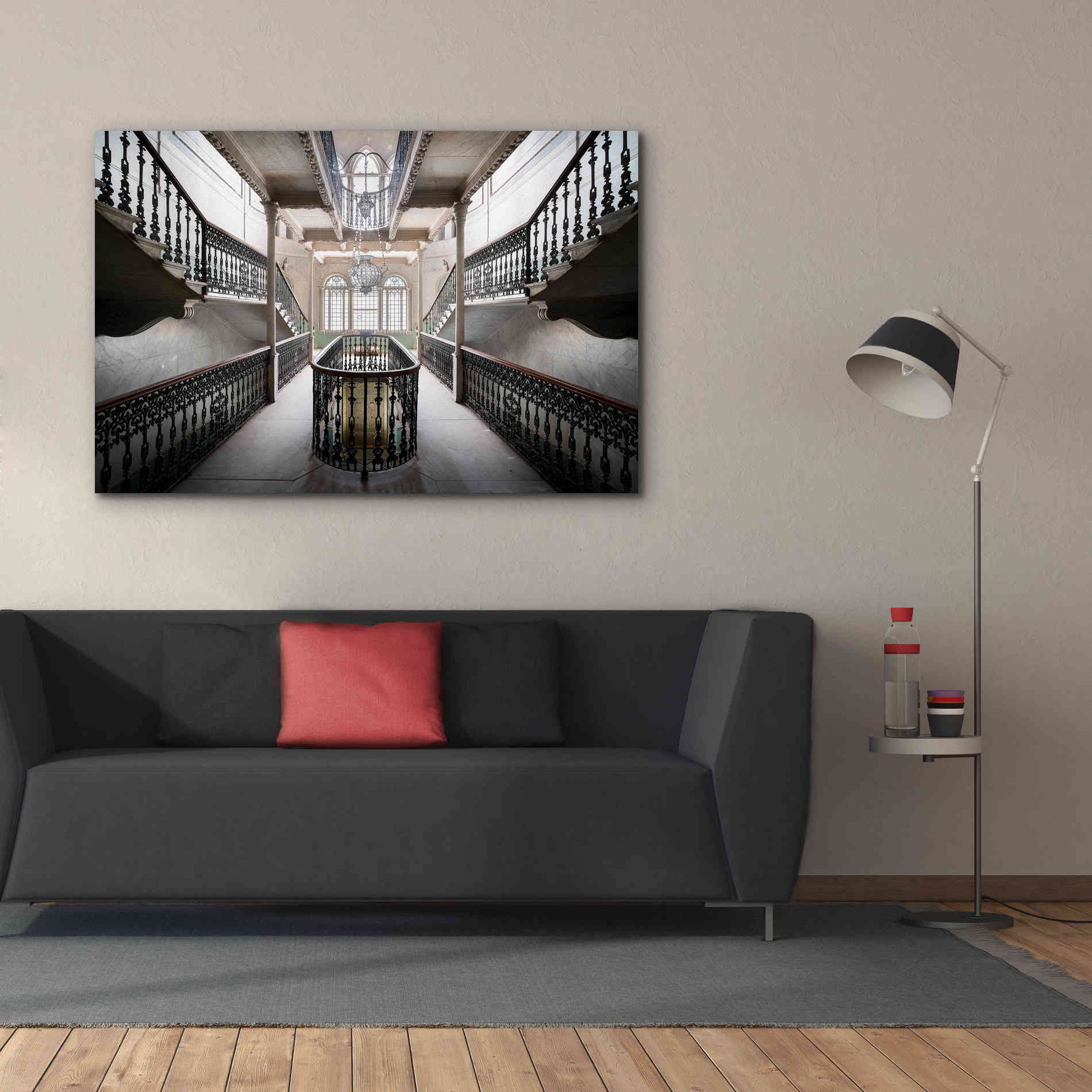 'Elegant Stairs' by Roman Robroek Giclee Canvas Wall Art,60 x 40
