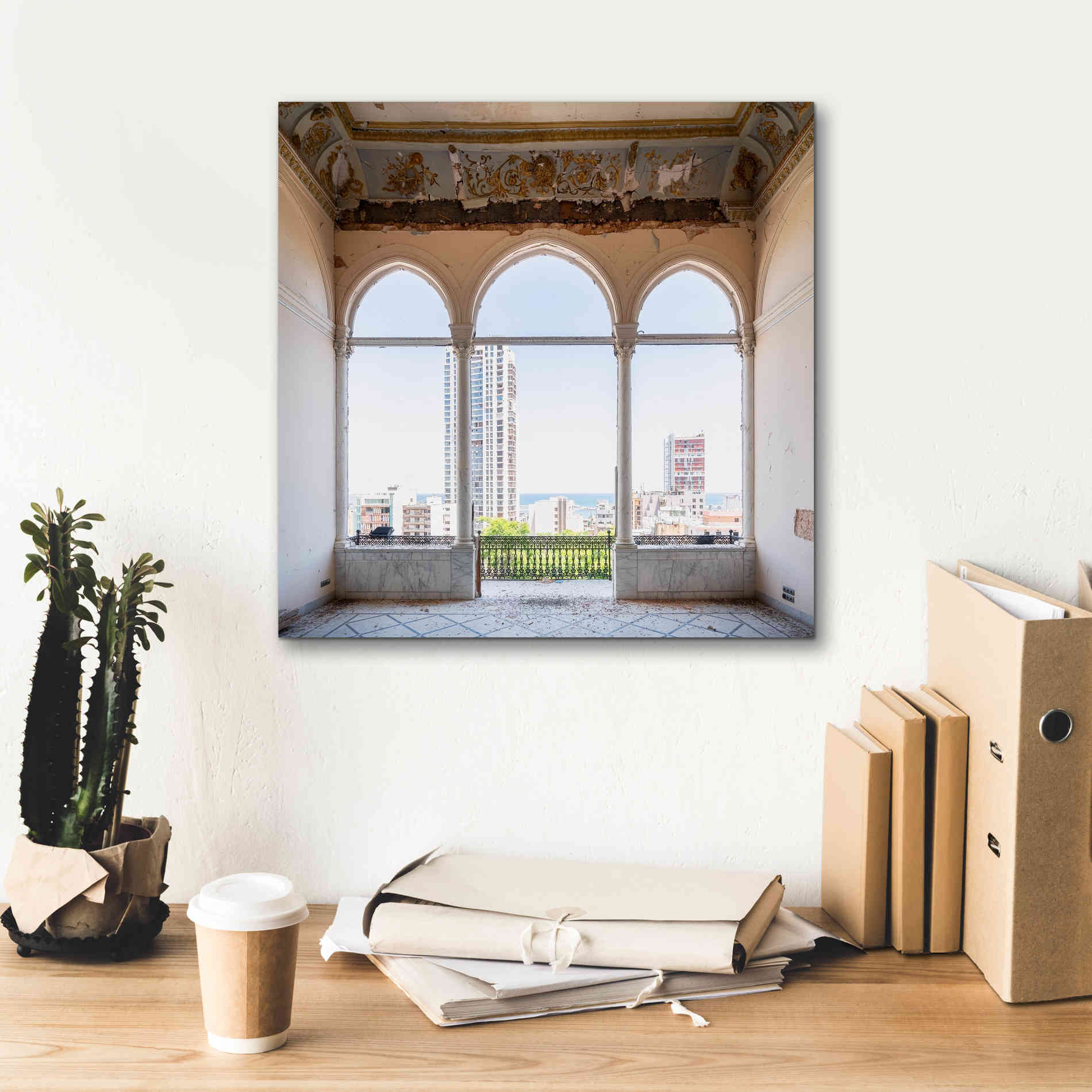 'View At The Sea' by Roman Robroek Giclee Canvas Wall Art,18 x 18