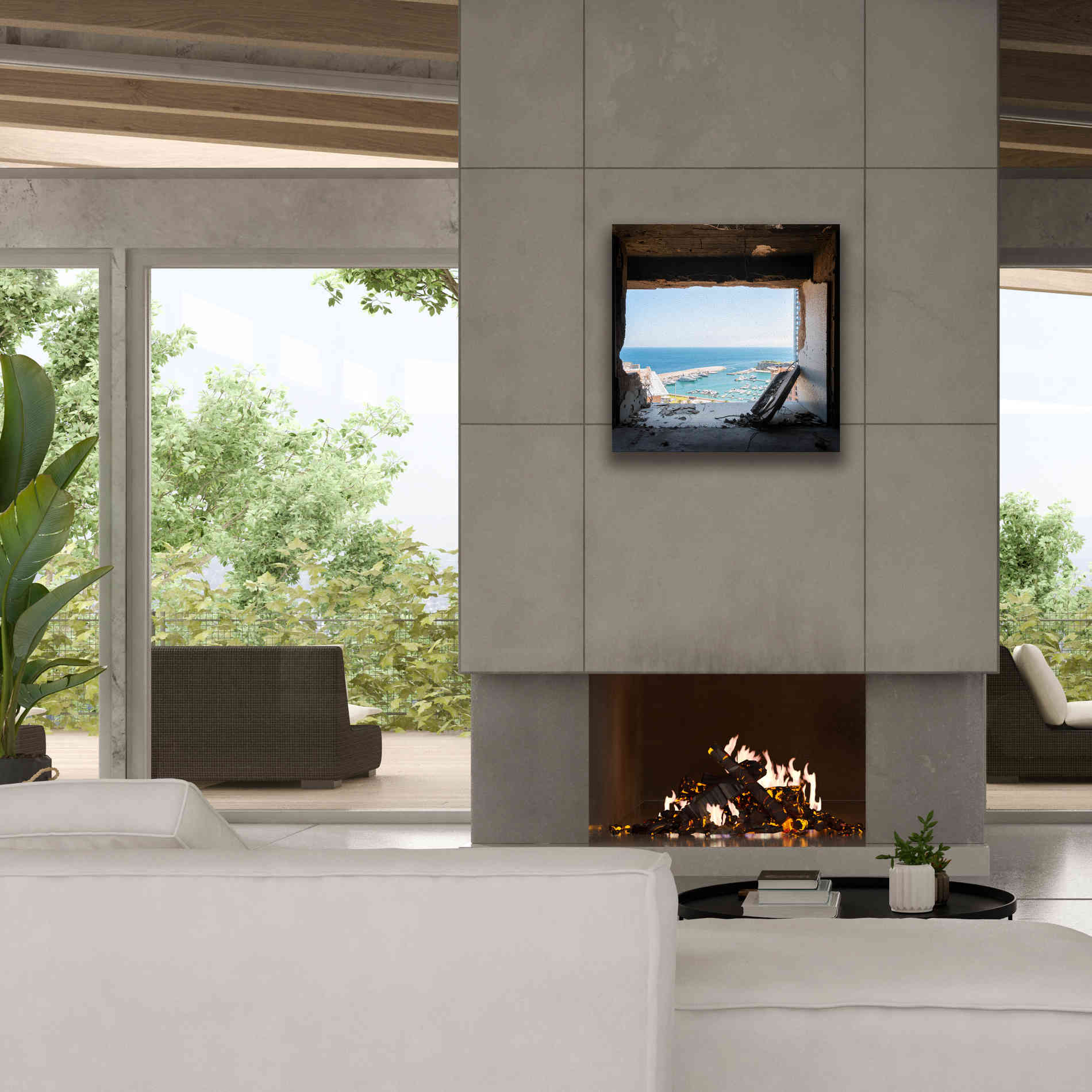 'Broken Sea View' by Roman Robroek Giclee Canvas Wall Art,26 x 26