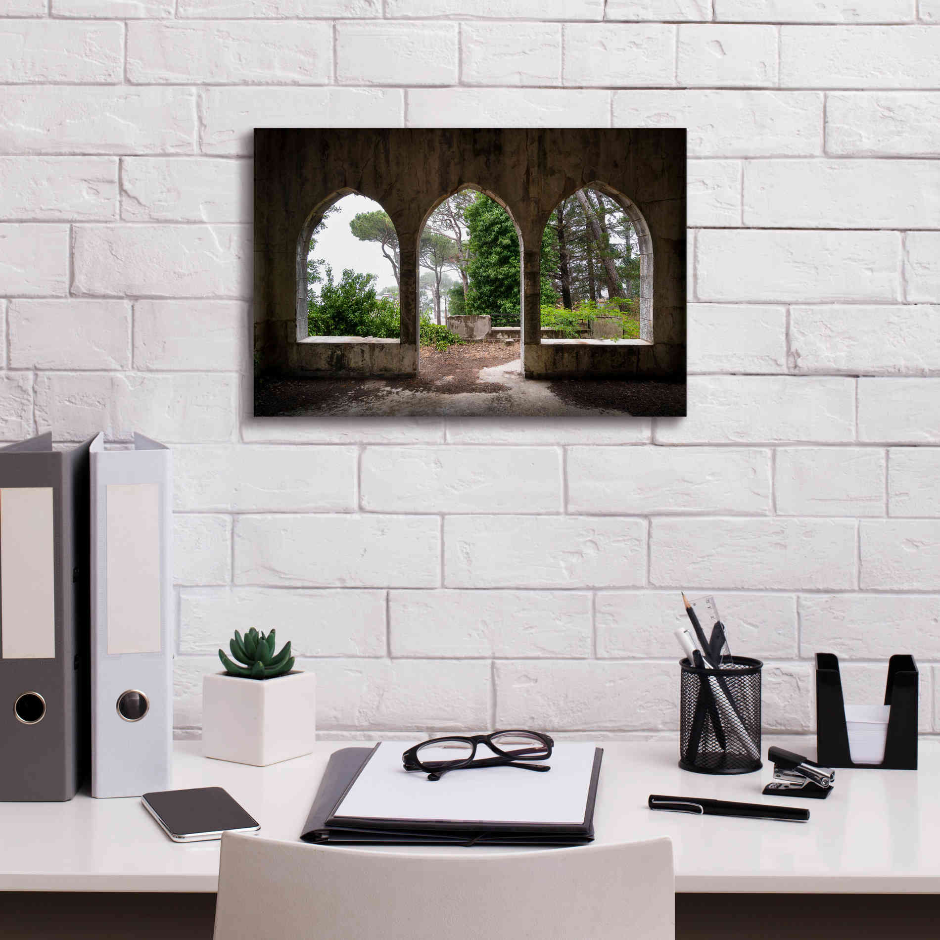 'Tripple Arches' by Roman Robroek Giclee Canvas Wall Art,18 x 12