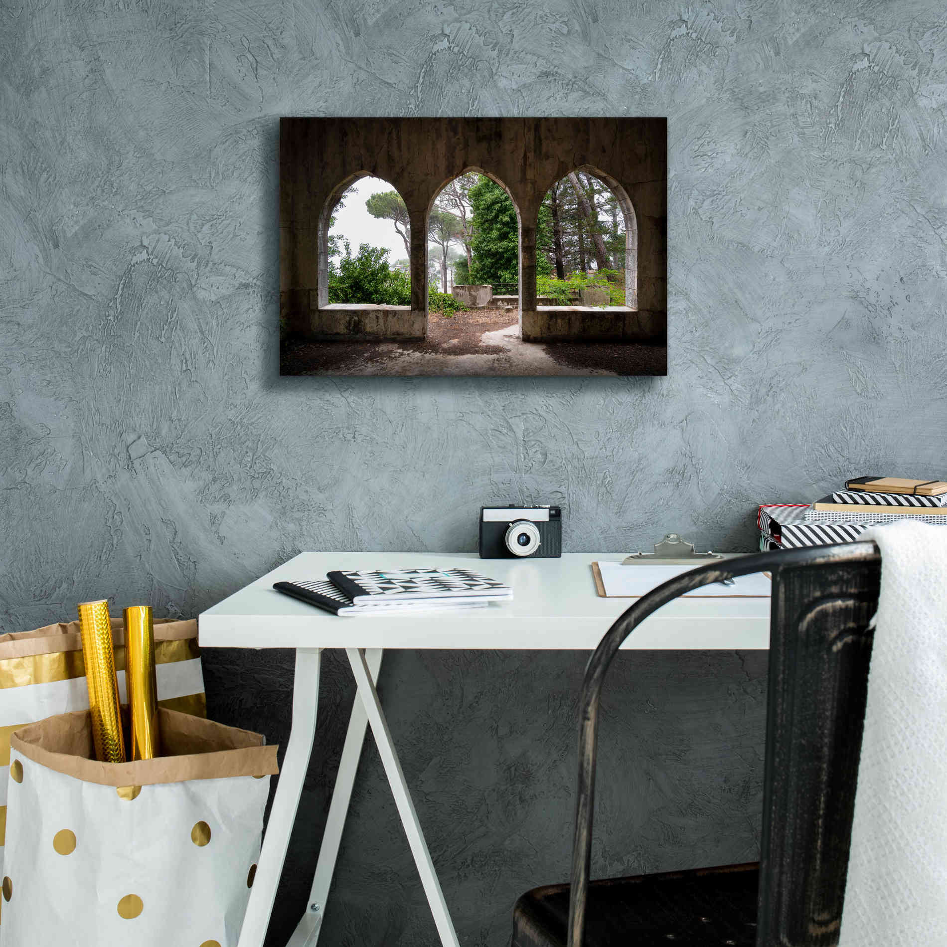 'Tripple Arches' by Roman Robroek Giclee Canvas Wall Art,18 x 12