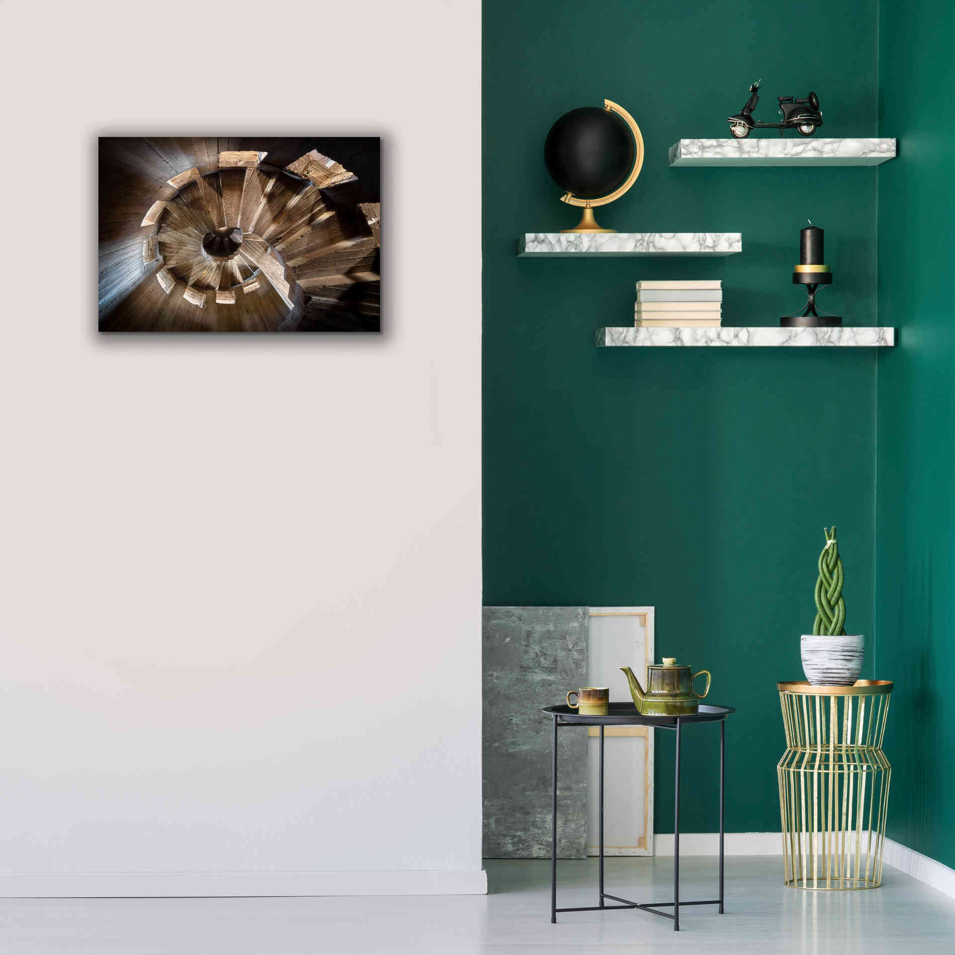 'Shadow In The Staircase' by Roman Robroek Giclee Canvas Wall Art,26 x 18