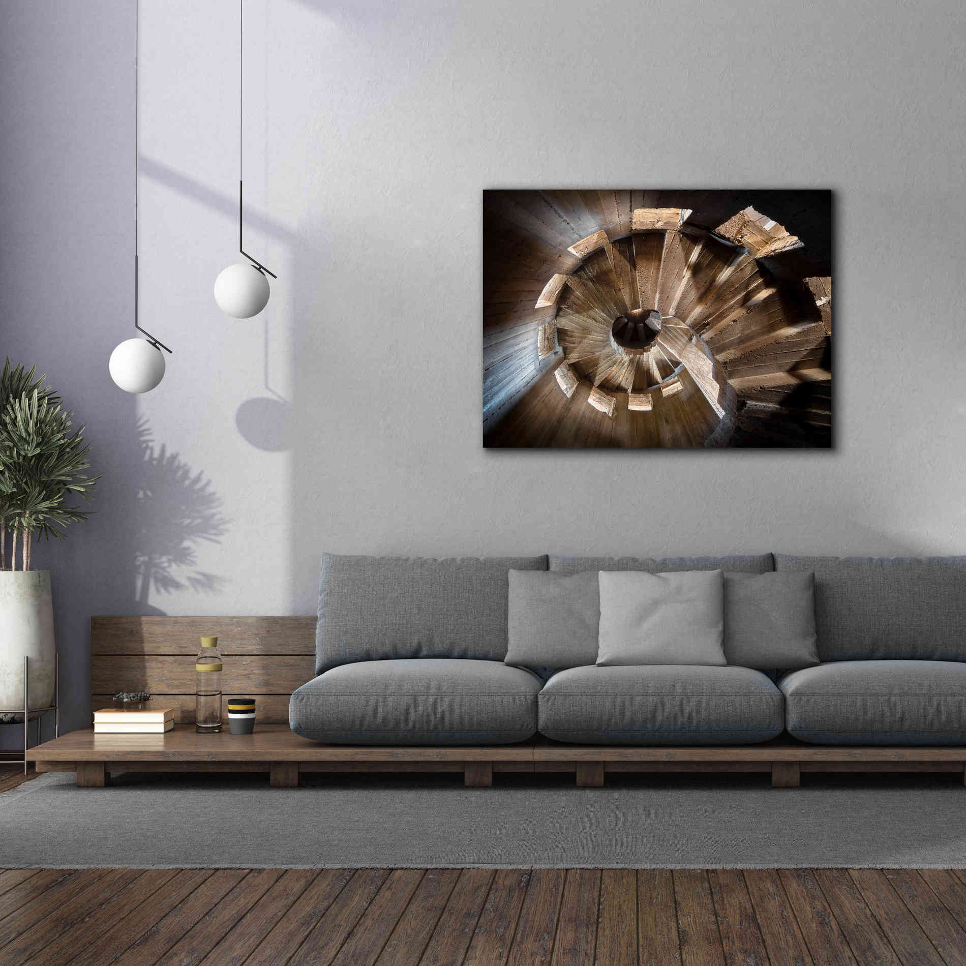 'Shadow In The Staircase' by Roman Robroek Giclee Canvas Wall Art,54 x 40