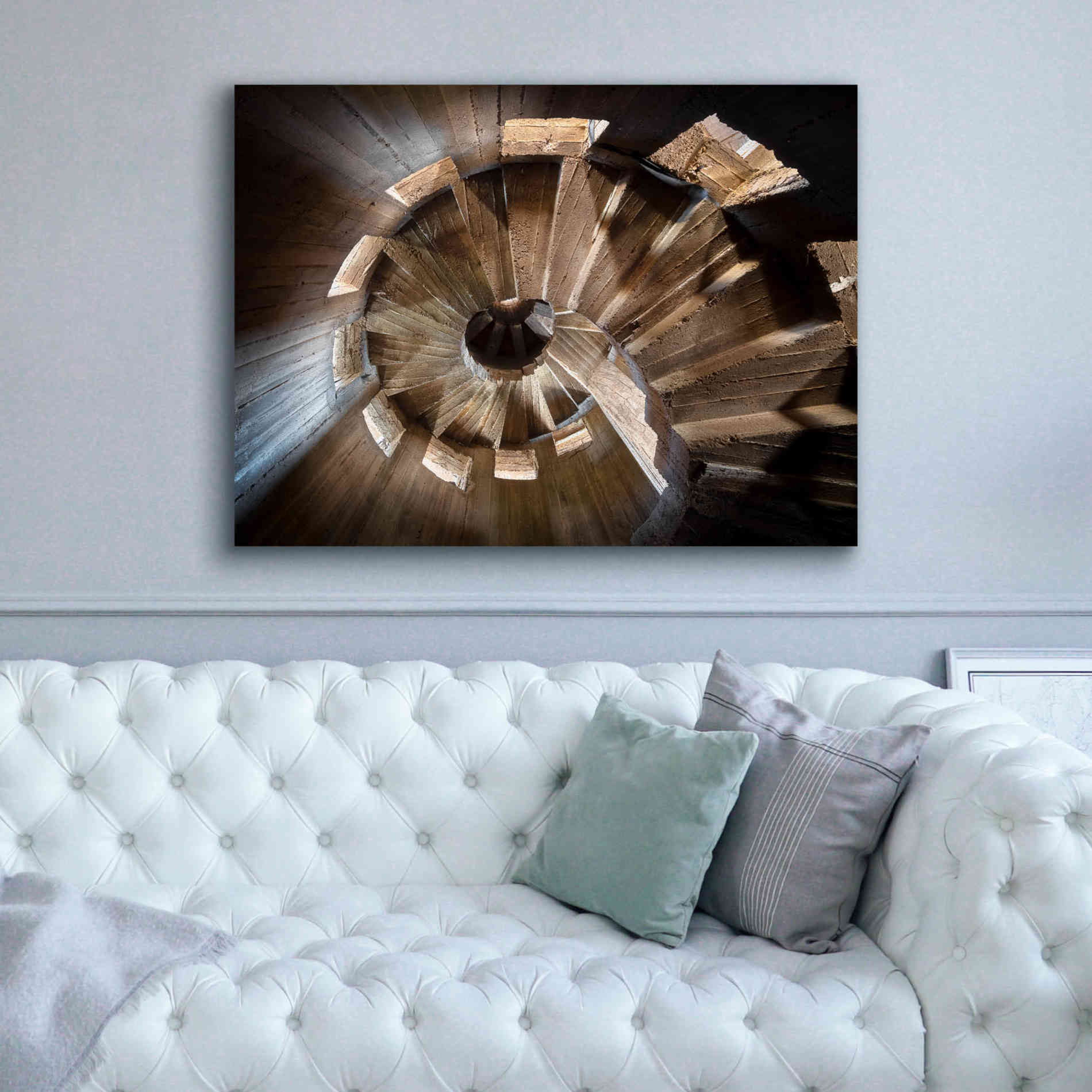 'Shadow In The Staircase' by Roman Robroek Giclee Canvas Wall Art,54 x 40