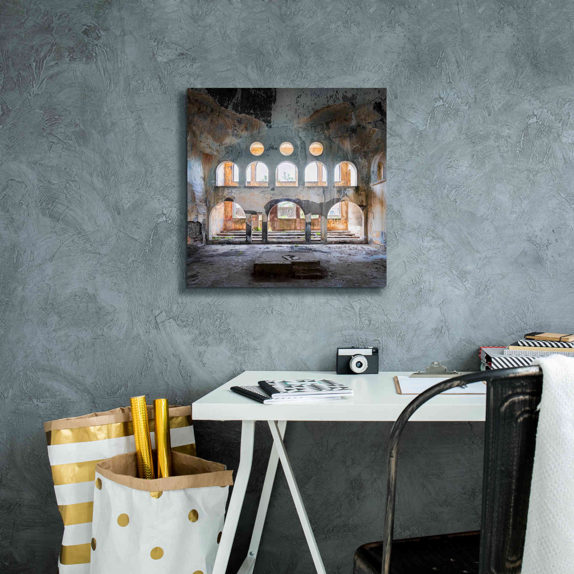'Abandoned Synagogue' by Roman Robroek Giclee Canvas Wall Art,18 x 18